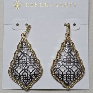 Kendra Scott Addie Gold Drop Earrings In Silver Filigree Mix